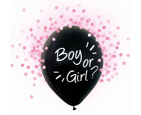 Balon gumowy Godan Boy Or Girl, różowe konfetti, 12 cali, 4 szt. czarna 12cal (H12/BGR4) Balon gumowy Godan Boy Or Girl, różowe konfetti, 12 cali, 4 szt. czarna 12cal (H12/BGR4)