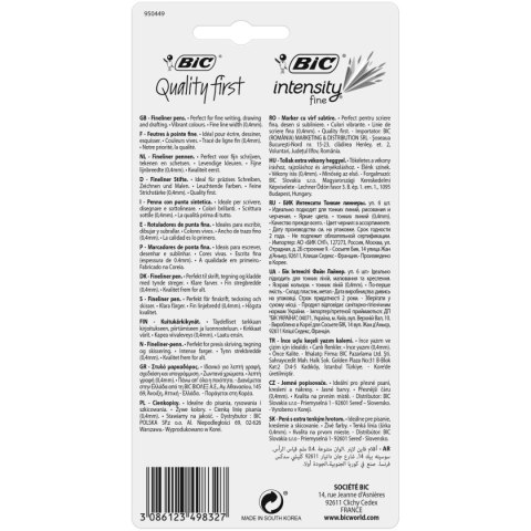 Cienkopis Bic Intensity FINE, mix 0,4mm 6kol. (950444) Cienkopis Bic Intensity FINE, mix 0,4mm 6kol. (950444)