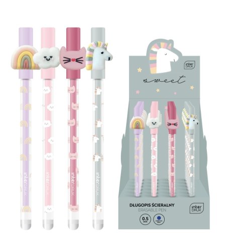 Długopis wymazywalny Bebe SWEET na skuwkę z figurką 590227733193 niebieski 0,5mm Długopis wymazywalny Bebe SWEET na skuwkę z figurką 590227733193 niebieski 0,5mm