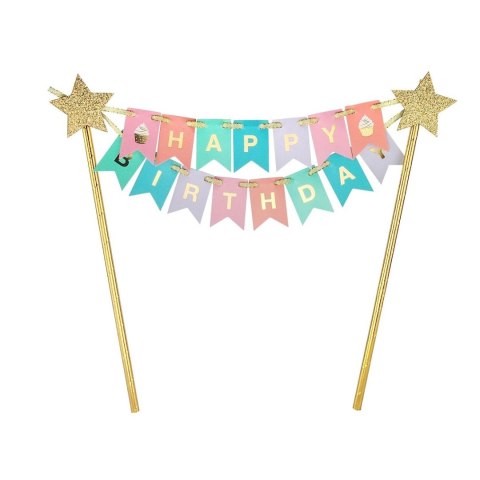 Dekoracja na tort Godan Topper na tort Happy Birthday (QT-DTHB) Dekoracja na tort Godan Topper na tort Happy Birthday (QT-DTHB)
