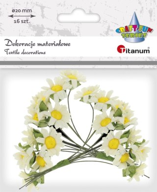 Ozdoba papierowa Titanum Craft-Fun Series Materiałowe rumianki na druciku (18YX-62/2)