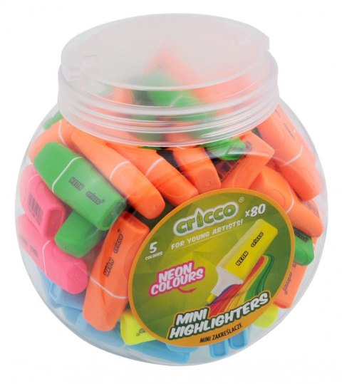 Zakreślacz Cricco mini neon 80 szt, mix (CR390PB80) Zakreślacz Cricco mini neon 80 szt, mix (CR390PB80)