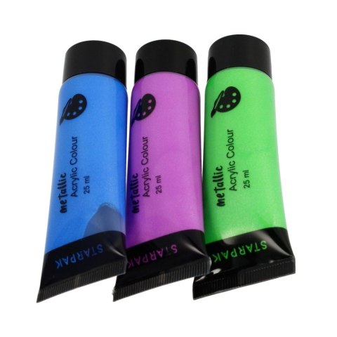 Farba akrylowa Starpak 8kolx 25ml, metalik kolor: mix 25ml (484980)