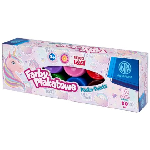Farby plakatowe Astra jednorożec kolor: mix 20ml 12 kolor. (301221008) Farby plakatowe Astra jednorożec kolor: mix 20ml 12 kolor. (301221008)