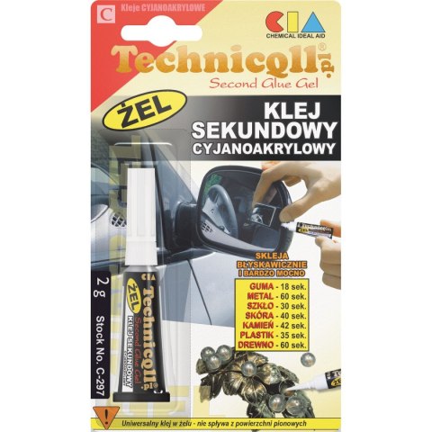 Klej w tubie Technicqll sekundowy żel 2g (C-297) Klej w tubie Technicqll sekundowy żel 2g (C-297)