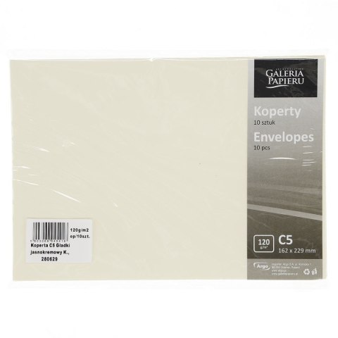 Koperta Galeria Papieru gładka kremowa C5 kremowy 10 sztuk Koperta Galeria Papieru gładka kremowa C5 kremowy 10 sztuk