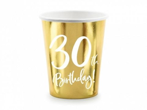 Kubek jednorazowy Partydeco 30th Birthday, złoty 220ml (KPP73-30-019M-EU1) Kubek jednorazowy Partydeco 30th Birthday, złoty 220ml (KPP73-30-019M-EU1)
