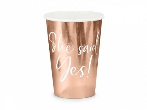 Kubek jednorazowy Partydeco She said yes!, różowe złoto (1 op. / 6 szt.) 220ml (KPP21-019R-EU1) Kubek jednorazowy Partydeco She said yes!, różowe złoto (1 op. / 6 szt.) 220ml (KPP21-019R-EU1)