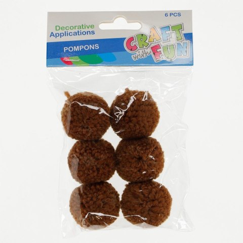 Pompony Craft with Fun brązowa 6 szt (463932) Pompony Craft with Fun brązowa 6 szt (463932)
