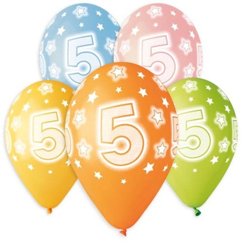 Balon gumowy Godan Premium Hel z nadrukiem 5, 13 cali/5 sztuk mix 330mm 13cal (GS120/5) Balon gumowy Godan Premium Hel z nadrukiem 5, 13 cali/5 sztuk mix 330mm 13cal (GS120/5)