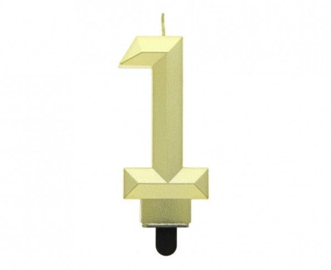 Świeczka urodzinowa Godan cyferka 1 - Diament, metalik złoty, 7.6 cm (PF-SDZ1) Świeczka urodzinowa Godan cyferka 1 - Diament, metalik złoty, 7.6 cm (PF-SDZ1)