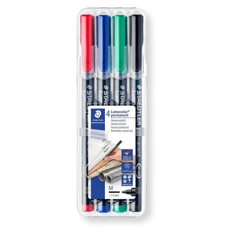Foliopis Staedtler Lumocolor 317 1 mm 4 kolory w etui Foliopis Staedtler Lumocolor 317 1 mm 4 kolory w etui