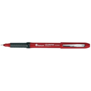 Marker do cd Titanum, czerwony 0,5mm (PY1094C-01)