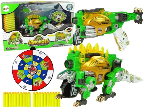 Pistolet Lean Dinobots 2w1 Dinozaur Pistolet na Strzałki Zielony Stegosaurus Tarcza (10043) Pistolet Lean Dinobots 2w1 Dinozaur Pistolet na Strzałki Zielony Stegosaurus Tarcza (10043)