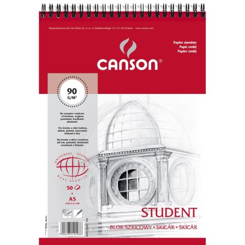 Blok artystyczny Canson Student A5 90g 50k (100553696) Blok artystyczny Canson Student A5 90g 50k (100553696)