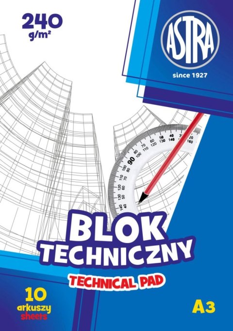 Blok techniczny Astra A3 biały 240g 10k Blok techniczny Astra A3 biały 240g 10k