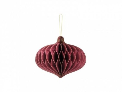 Dekoracja na choinkę Partydeco Bombka papierowa honeycomb Owal, bordo, 16x15cm (BP1-15-082) Dekoracja na choinkę Partydeco Bombka papierowa honeycomb Owal, bordo, 16x15cm (BP1-15-082)