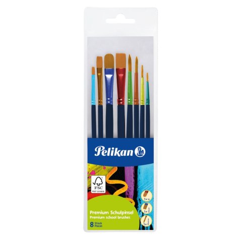 Pędzel Pelikan różne rodzaje 8 szt (701181) Pędzel Pelikan różne rodzaje 8 szt (701181)