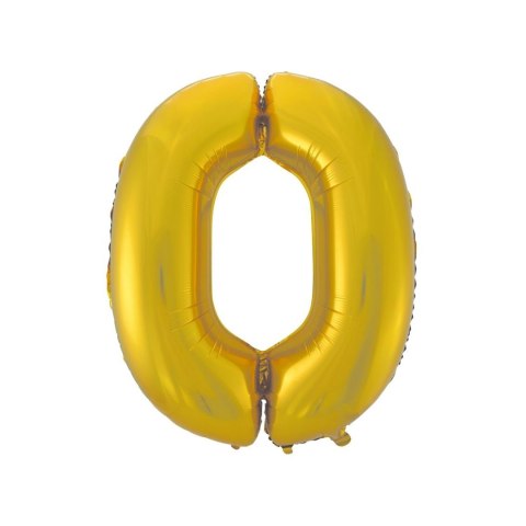 Balon foliowy Godan złoty matowy cyfra 0 45 cali 45cal (hs-c45zmo)