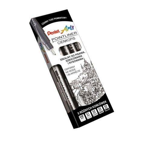 Cienkopis Pentel POINTLINER, czarne mixmm 1kol. (XBLW355C) Cienkopis Pentel POINTLINER, czarne mixmm 1kol. (XBLW355C)