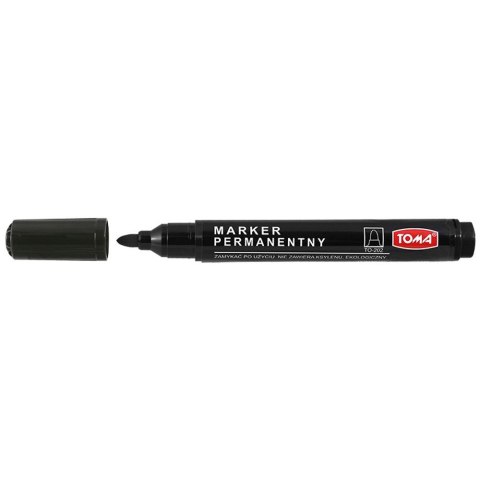 Marker permanentny Toma, czarny okrągła końcówka (TO-202 3 2) Marker permanentny Toma, czarny okrągła końcówka (TO-202 3 2)