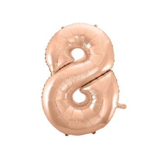 Balon foliowy Godan różowo-złoty cyfra 8 45 cali 45cal (hs-c45rz8)