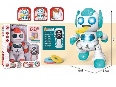 Robot Adar na radio, strzela krążkami, chodzi, ze światłem (585669) Robot Adar na radio, strzela krążkami, chodzi, ze światłem (585669)