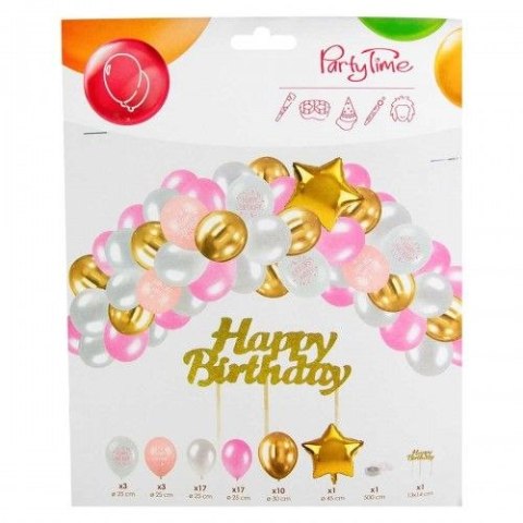 Zestaw party Arpex balony urodzinowe dla dziewczynki LUX - 53 elementy (KP6722) Zestaw party Arpex balony urodzinowe dla dziewczynki LUX - 53 elementy (KP6722)