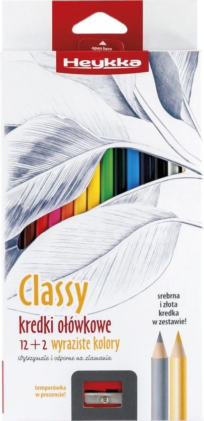 Kredki ołówkowe Heykka HEYKKA Classy trókątne z temperówką 12 kol. (609007) Kredki ołówkowe Heykka HEYKKA Classy trókątne z temperówką 12 kol. (609007)