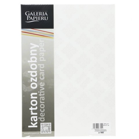 Papier ozdobny (wizytówkowy) Galeria Papieru glamour biały 230g 20 arkuszy A4 biały 230g (204903) Papier ozdobny (wizytówkowy) Galeria Papieru glamour biały 230g 20 arkuszy A4 biały 230g (204903)