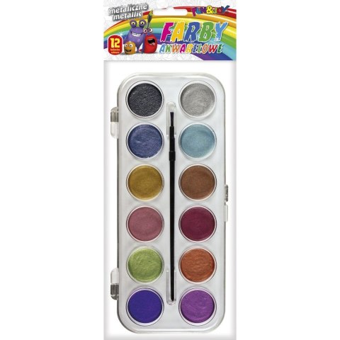 Farby akwarelowe Fun&Joy metaliczne 12 kolor. Farby akwarelowe Fun&Joy metaliczne 12 kolor.