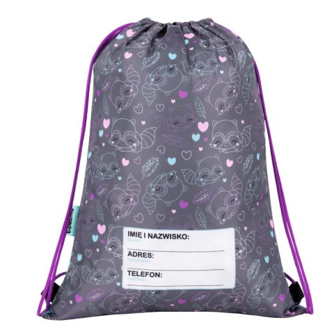 Worek na buty Bambino racoon 5903235663673 Worek na buty Bambino racoon 5903235663673