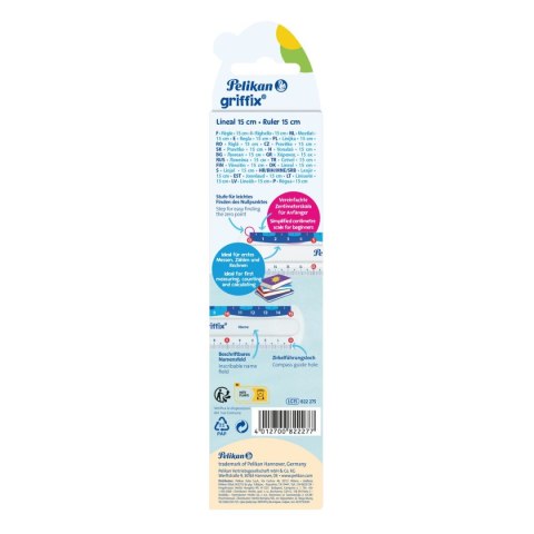 Linijka plastik Pelikan Griffix 15cm (822275) Linijka plastik Pelikan Griffix 15cm (822275)