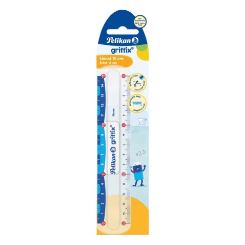 Linijka plastik Pelikan Griffix 15cm (822275) Linijka plastik Pelikan Griffix 15cm (822275)