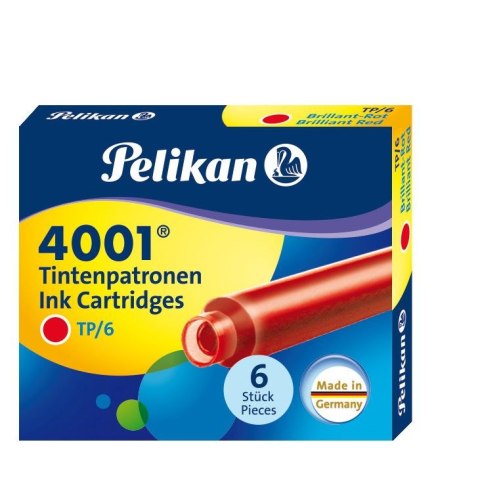 Naboje krótkie Pelikan TP/6 czerwony czerwony (301192) Naboje krótkie Pelikan TP/6 czerwony czerwony (301192)