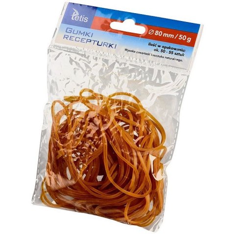 Gumki recepturki Tetis 50g śr. 80mm (GG205-E) Gumki recepturki Tetis 50g śr. 80mm (GG205-E)
