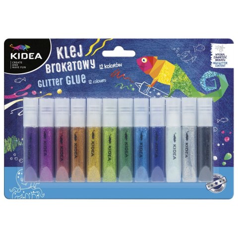 Klej w płynie Kidea brokatowy 12 kol. 6ml (KB12KA) Klej w płynie Kidea brokatowy 12 kol. 6ml (KB12KA)