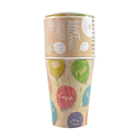 Kubek jednorazowy Arpex papierowy Kraft ballons 12 szt. 180ml (DC9618F) Kubek jednorazowy Arpex papierowy Kraft ballons 12 szt. 180ml (DC9618F)