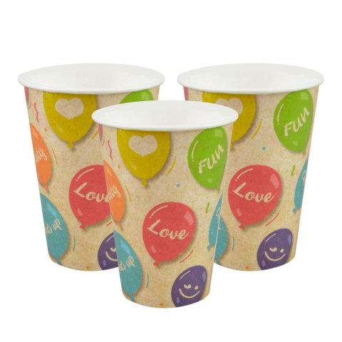Kubek jednorazowy Arpex papierowy Kraft ballons 12 szt. 180ml (DC9618F) Kubek jednorazowy Arpex papierowy Kraft ballons 12 szt. 180ml (DC9618F)