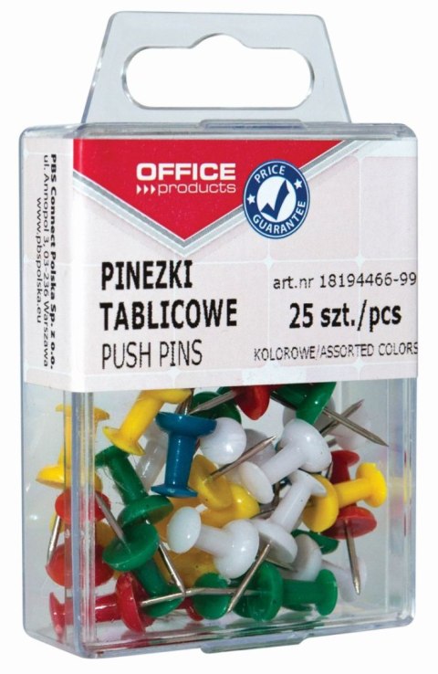 Pinezki Office Products beczułki kolor: mix 25 szt (18194466-99) Pinezki Office Products beczułki kolor: mix 25 szt (18194466-99)