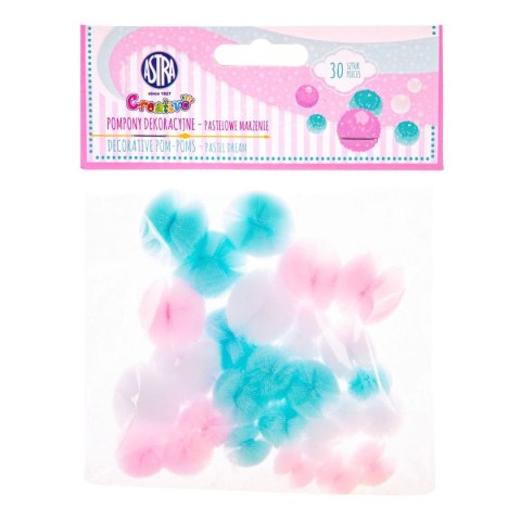 Pompony Creatinio pastelowe koronkowe pastelowy 30 szt (335122008) Pompony Creatinio pastelowe koronkowe pastelowy 30 szt (335122008)