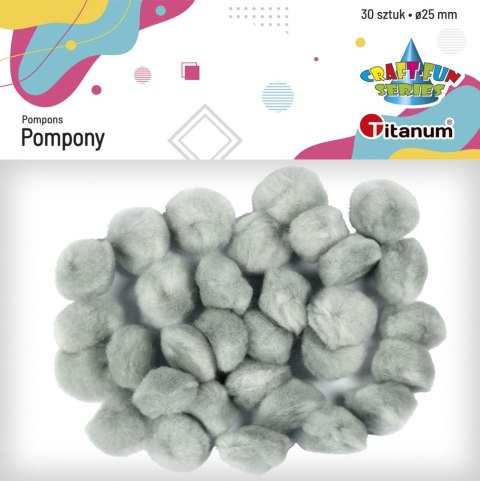 Pompony Titanum Craft-Fun Series szary 30 szt (21005) Pompony Titanum Craft-Fun Series szary 30 szt (21005)