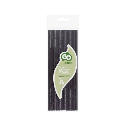 Słomka Godan papierowe czarne 6x197 mm/12szt. 12 szt (SG-RPCZ12) Słomka Godan papierowe czarne 6x197 mm/12szt. 12 szt (SG-RPCZ12)