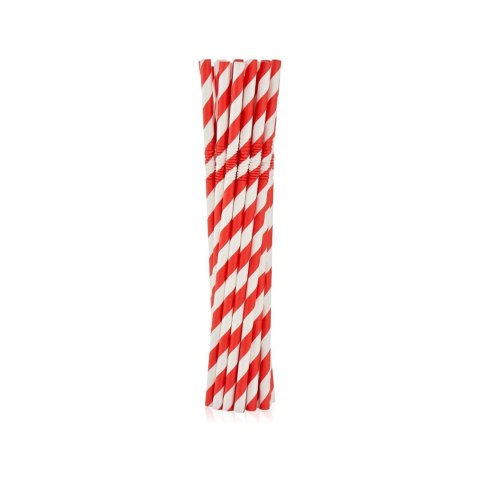 Słomka Godan papierowe, łamane, czerwone paski 6x200 mm/12szt. 12 szt (RP-LC12) Słomka Godan papierowe, łamane, czerwone paski 6x200 mm/12szt. 12 szt (RP-LC12)