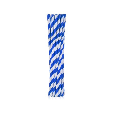 Słomka Godan papierowe, łamane, niebieskie paski 6x200 mm/12szt. 12 szt (RP-LN12) Słomka Godan papierowe, łamane, niebieskie paski 6x200 mm/12szt. 12 szt (RP-LN12)