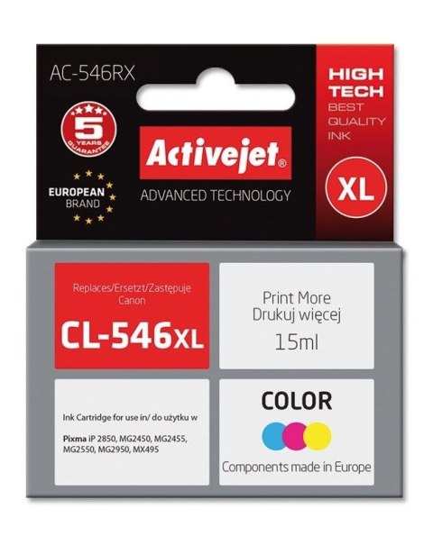Tusz (cartridge) alternatywny Activejet Canon PG-546XL mix 15ml (EXPACJACA0140) Tusz (cartridge) alternatywny Activejet Canon PG-546XL mix 15ml (EXPACJACA0140)