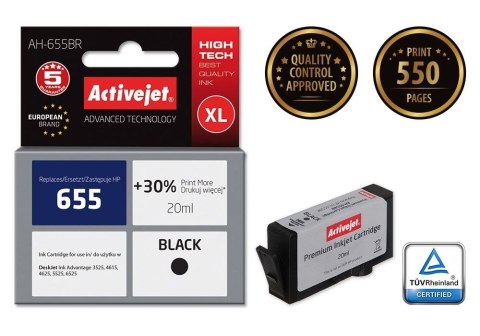 Tusz (cartridge) alternatywny Activejet HP 655 CZ109AE czarny 20ml (EXPACJAHP0214) Tusz (cartridge) alternatywny Activejet HP 655 CZ109AE czarny 20ml (EXPACJAHP0214)