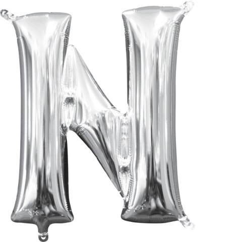 Balon foliowy Amscan balon mini literka N srebrna (3303801) Balon foliowy Amscan balon mini literka N srebrna (3303801)