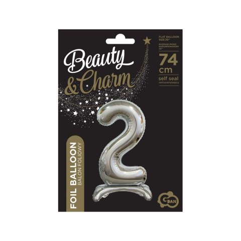 Balon gumowy Godan Beauty&Charm cyfra stojąca srebrna Srebrny 30cal (BC-ASS2) Balon gumowy Godan Beauty&Charm cyfra stojąca srebrna Srebrny 30cal (BC-ASS2)