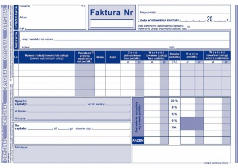 Druk samokopiujący Michalczyk i Prokop Faktura VAT A5 80k. (103-3E) Druk samokopiujący Michalczyk i Prokop Faktura VAT A5 80k. (103-3E)